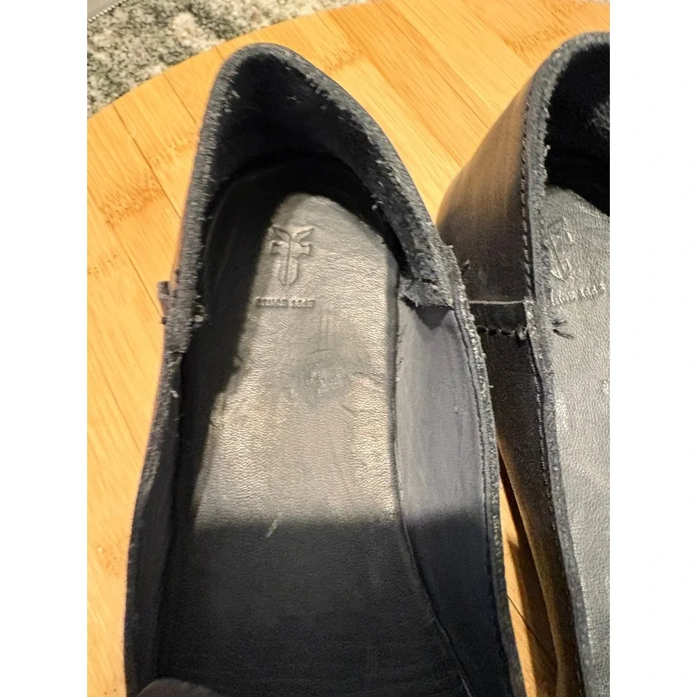 Frye Womens Black Leather Moc Toe Slip On Loafers Shoes 6.5M 3470312-BLK